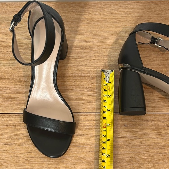 Stuart Weitzman Black Ankle Strap Open Toe Genuine Leather Women's Sandals - Picture 11 of 17
